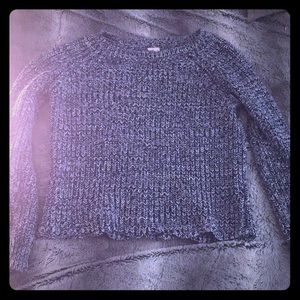 Blue an white long sleeve sweater